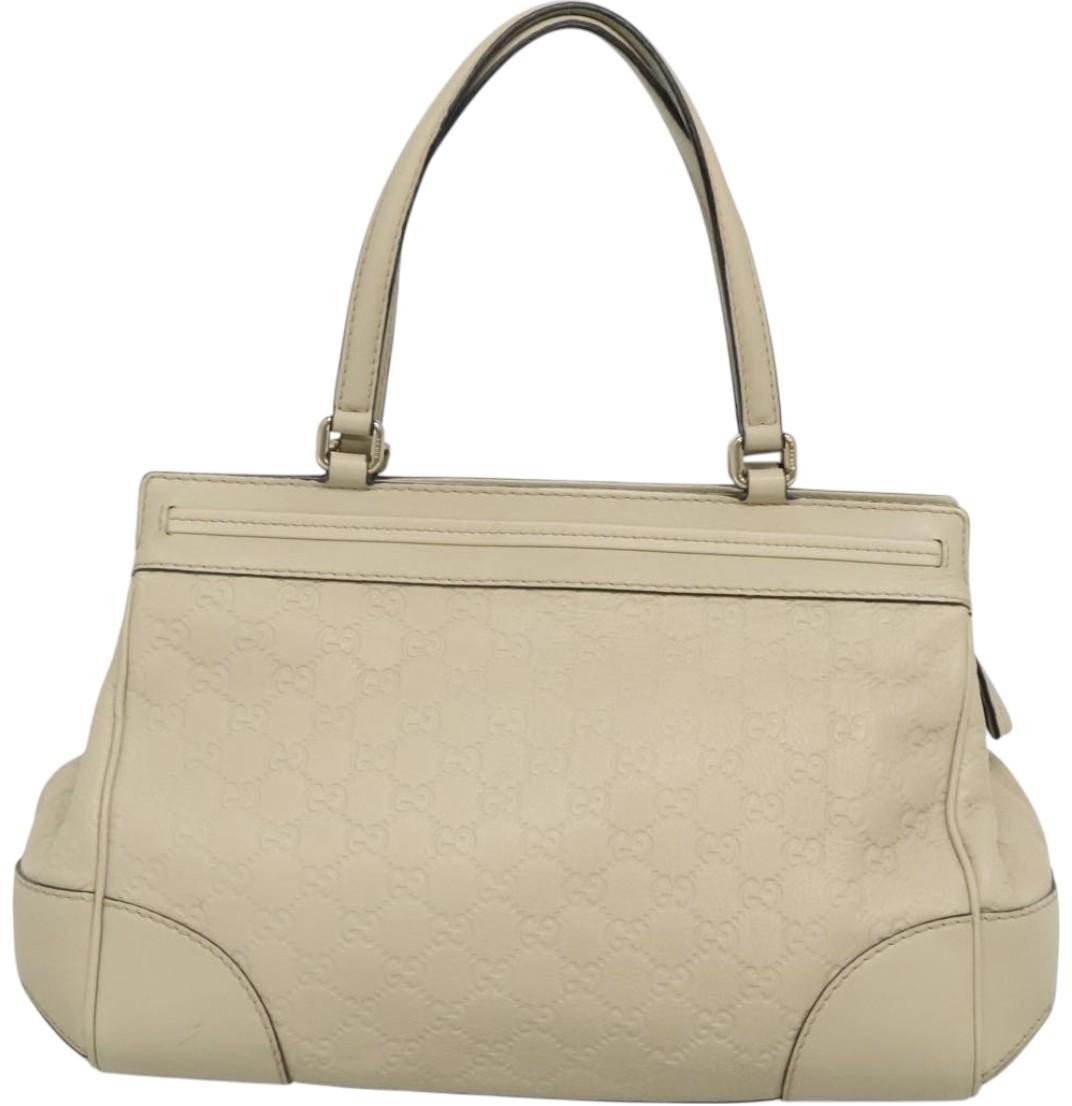 Gucci Mayfair Satchel Guccissima Leather Medium Beige