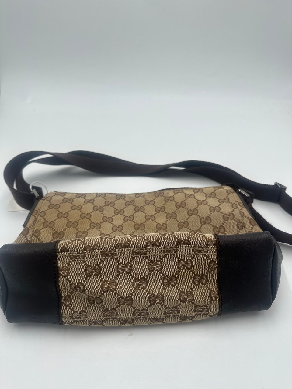 Gucci Gucci Front Pocket Messenger Bag GG Canvas Medium Beige