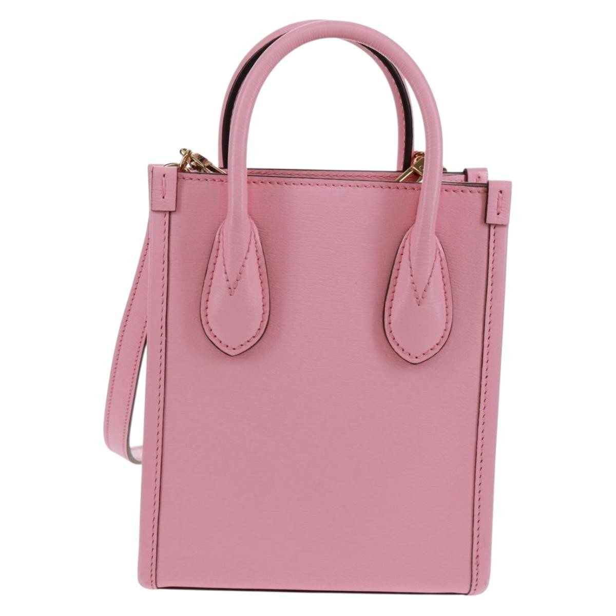 Gucci Gucci Vertical Tote Printed Leather Mini Roze