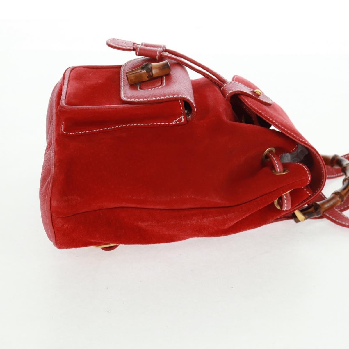 Gucci Gucci Vintage Bamboo Backpack Suede Small Zwart