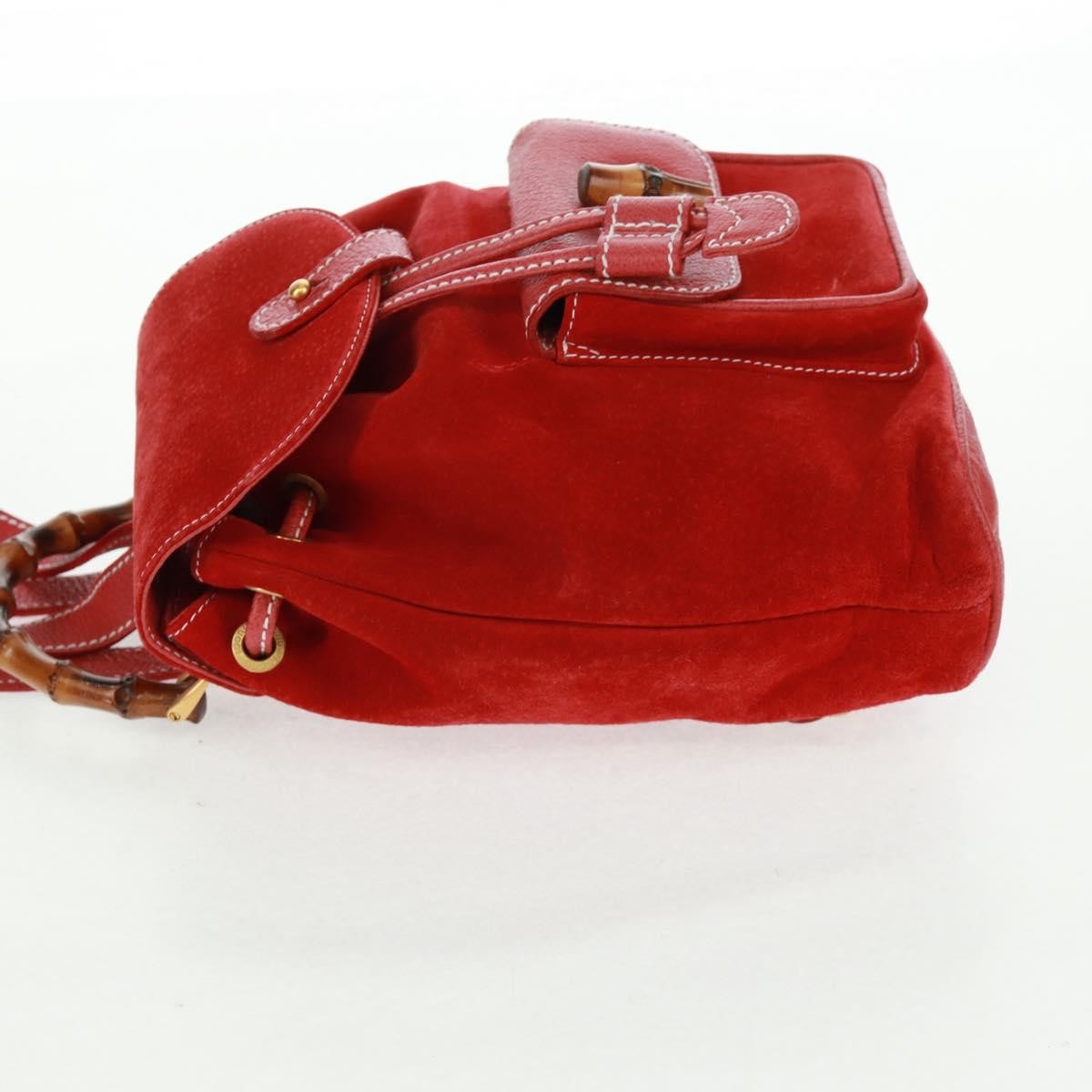 Gucci Gucci Vintage Bamboo Backpack Suede Small Zwart