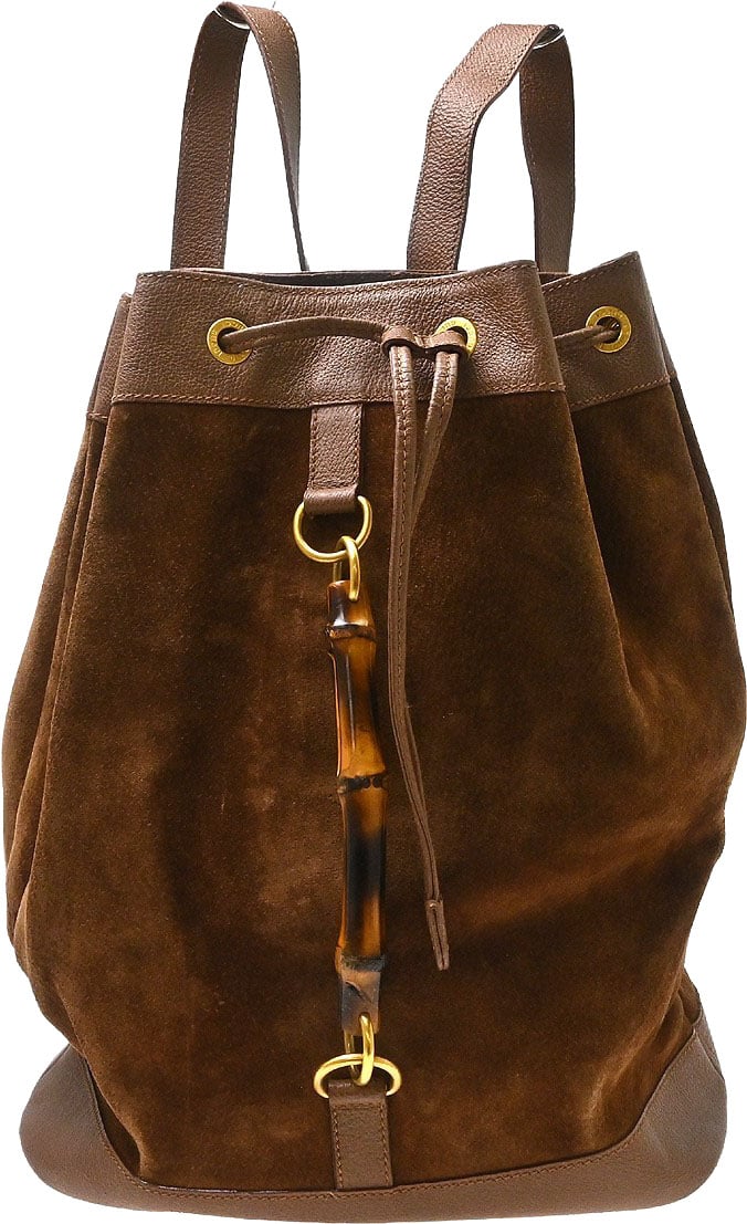 Gucci Vintage Bamboo Suede Small Bruin