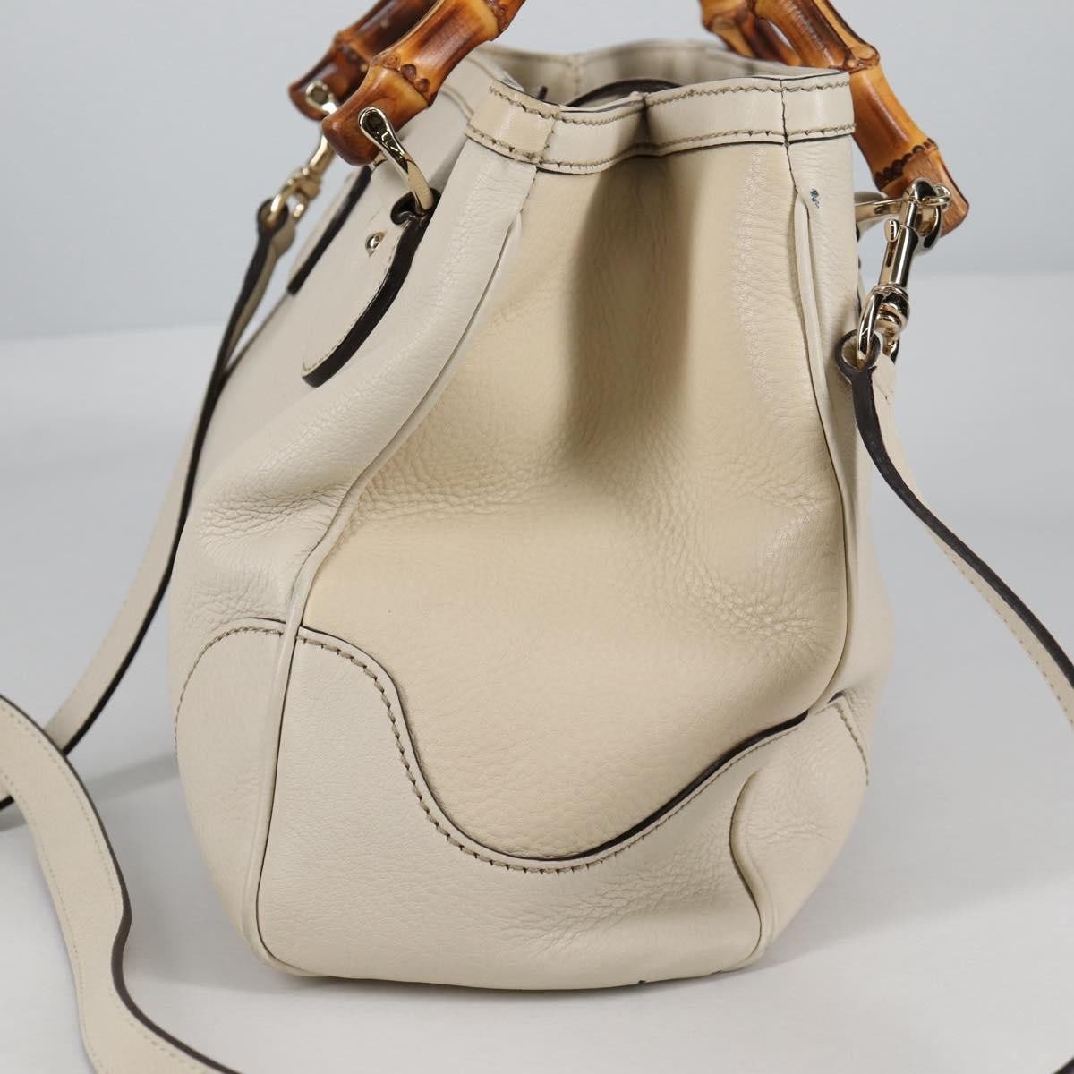 Gucci Gucci Diana Bamboo Top Handle Tote Leather Medium Wit