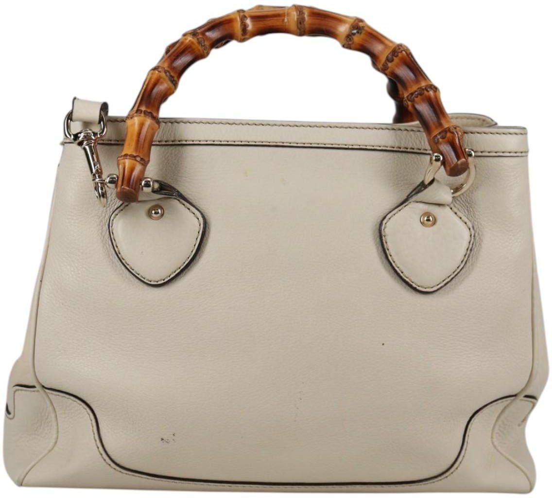 Gucci Gucci Diana Bamboo Top Handle Tote Leather Medium Wit