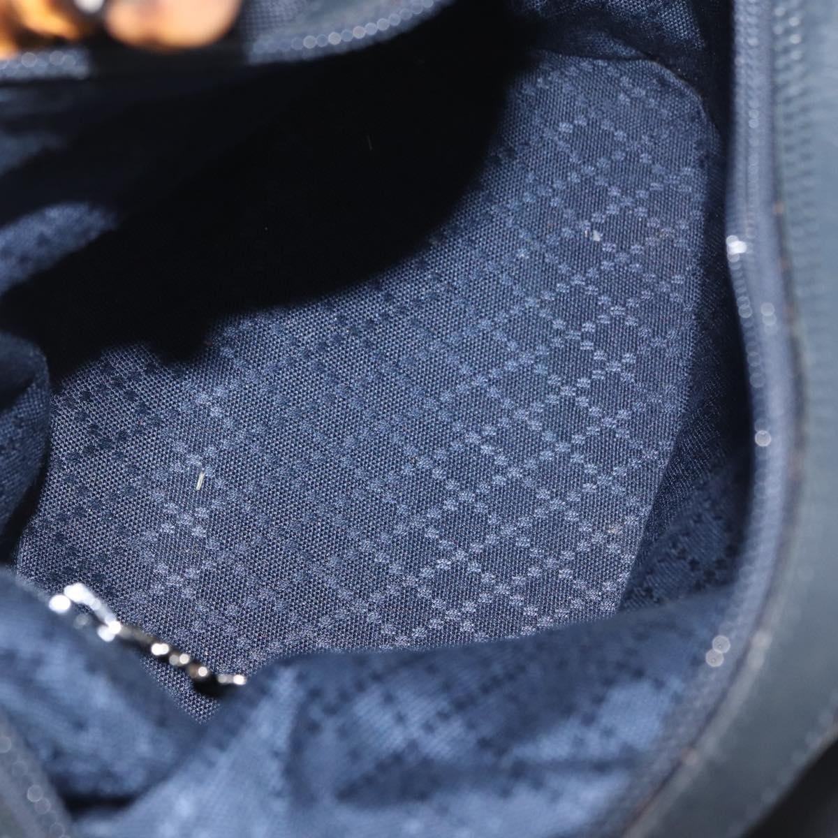 Gucci Vintage Bamboo Hobo Nylon Small Navy