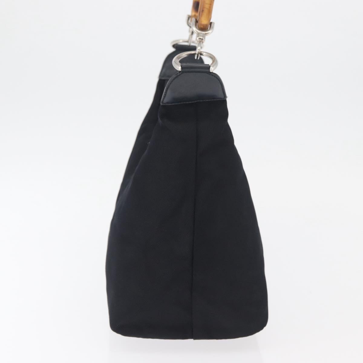 Gucci Vintage Bamboo Hobo Nylon Small Navy
