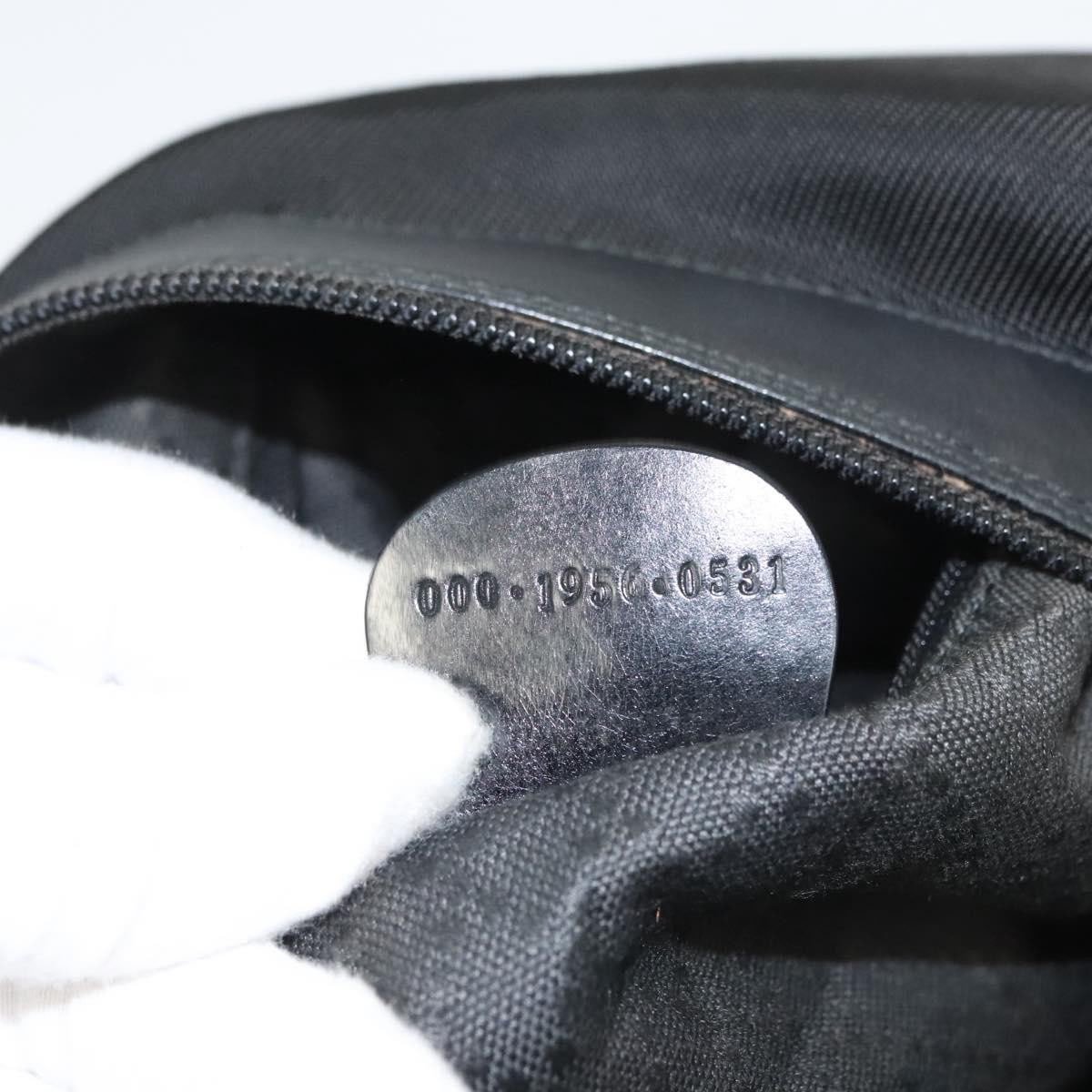 Gucci Gucci Vintage Bamboo Hobo Nylon Small Zwart