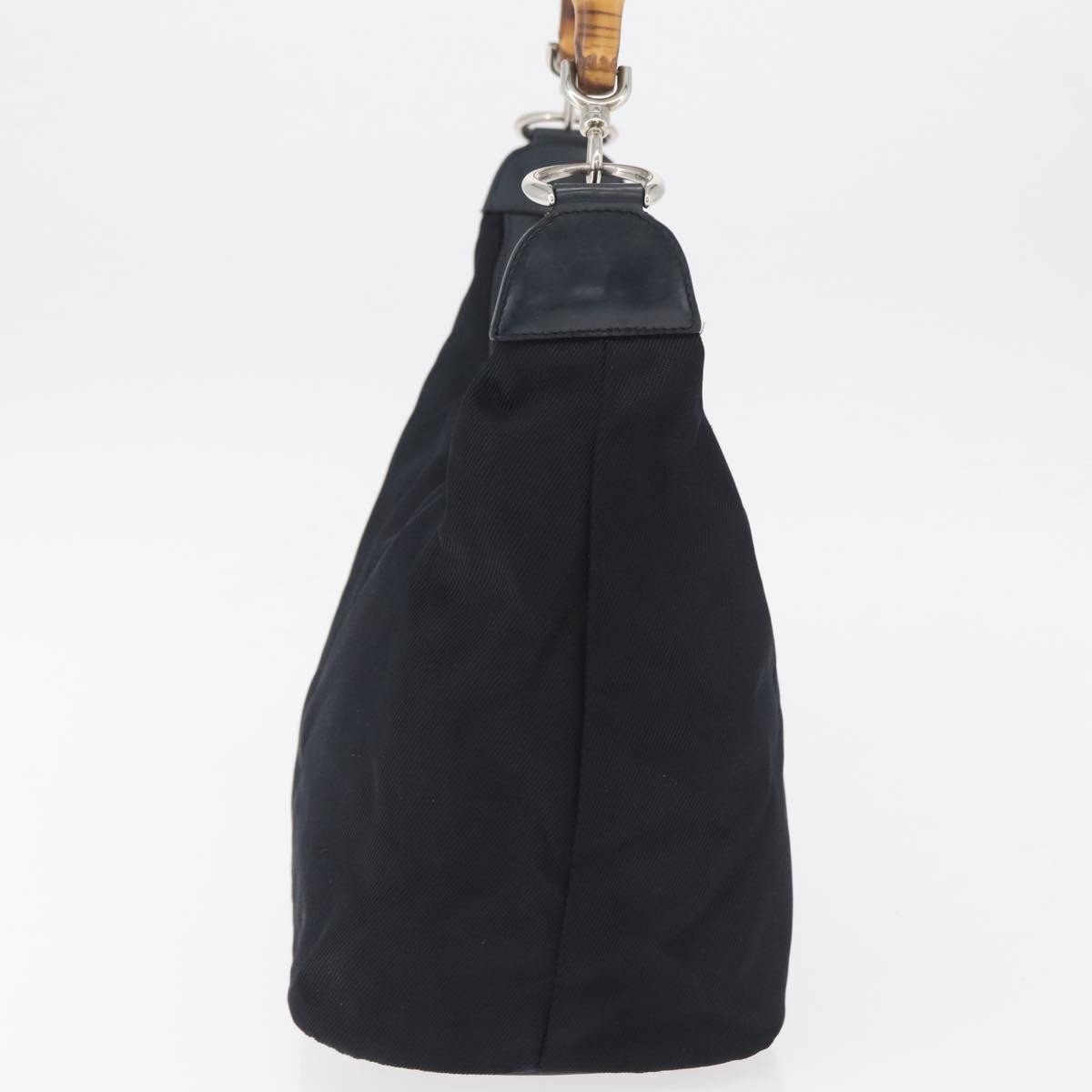 Gucci Vintage Bamboo Hobo Nylon Small Navy