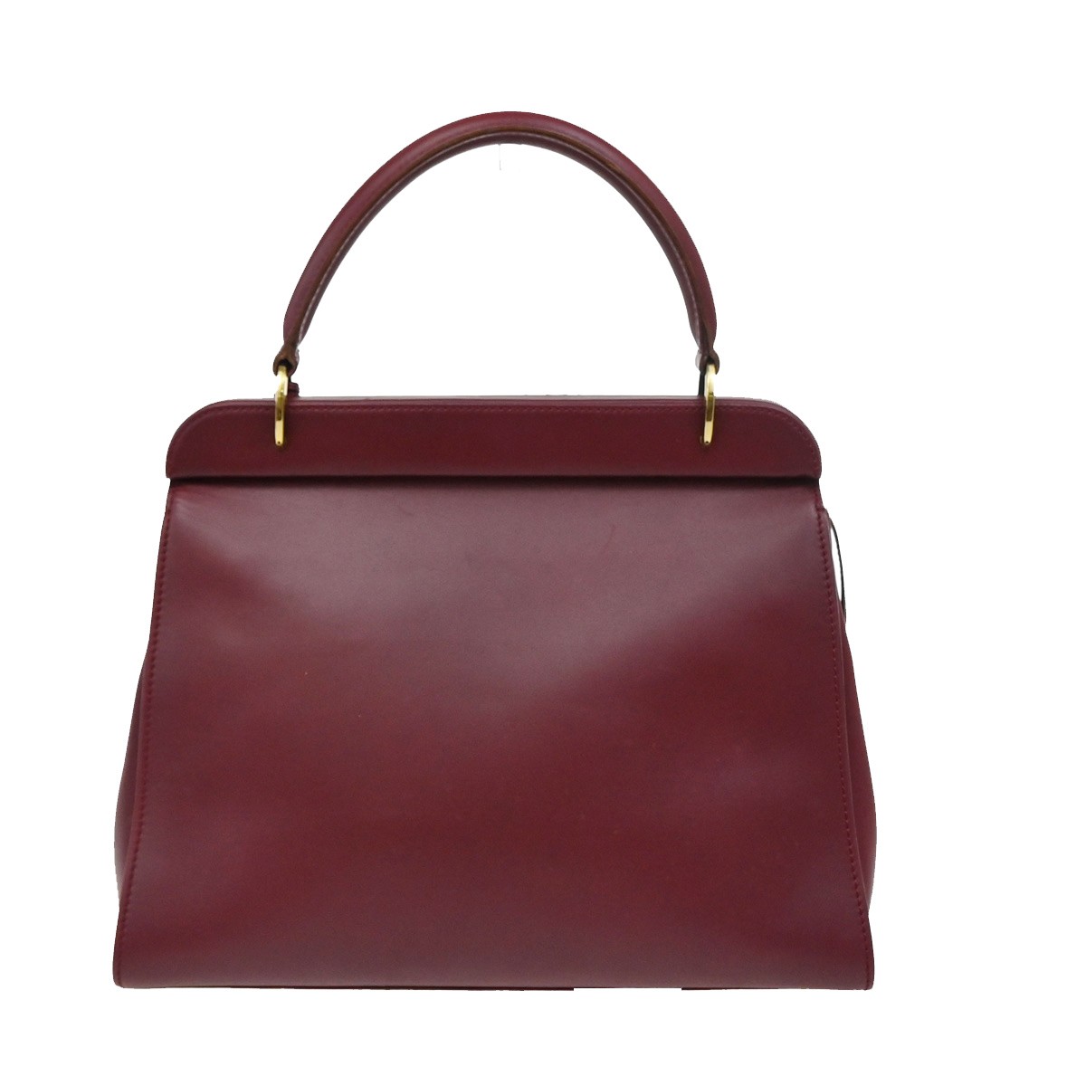 Gucci Gucci Belt Buckle Top Handle Bag Leather Medium Rood