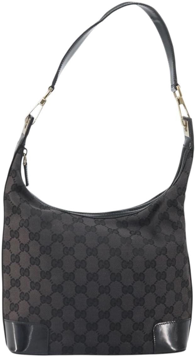 Gucci Gucci Vintage Clasp Handle Hobo (Outlet) GG Canvas Medium Zwart