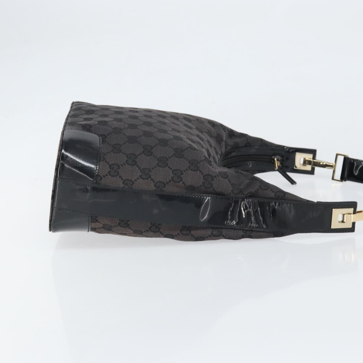 Gucci Gucci Vintage Clasp Handle Hobo (Outlet) GG Canvas Medium Zwart