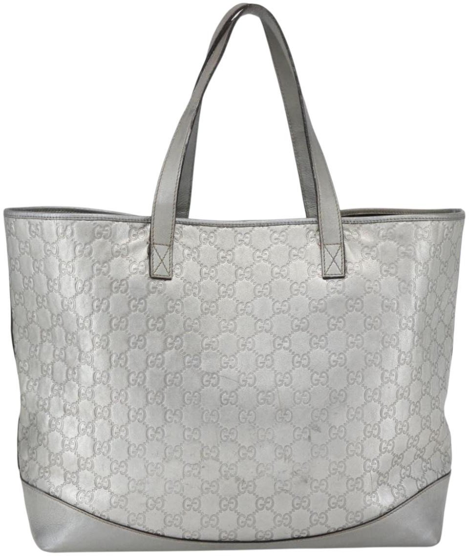 Gucci Gucci Plus Tote Guccissima Leather Medium Zilver