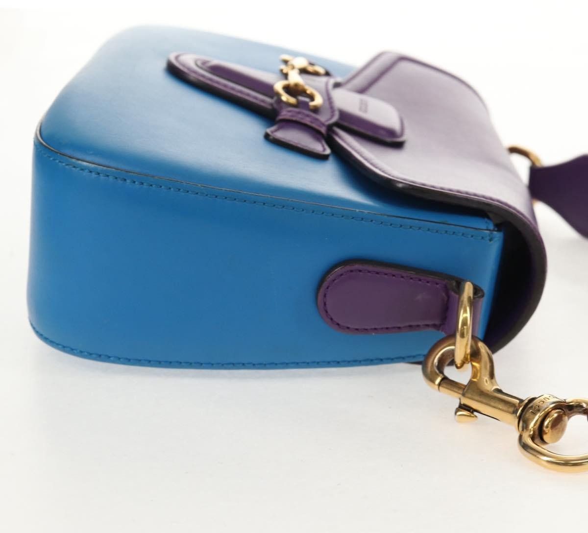 Gucci Gucci Lady Web Shoulder Bag Leather Small Blauw