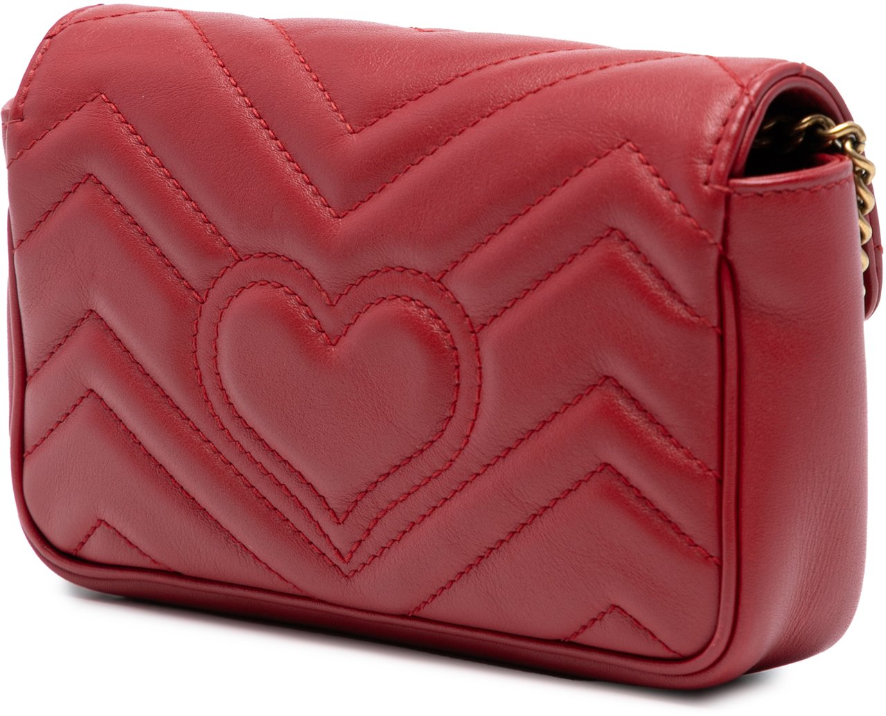 Gucci Mini GG Marmont Matelasse Leather Flap Crossbody Rood