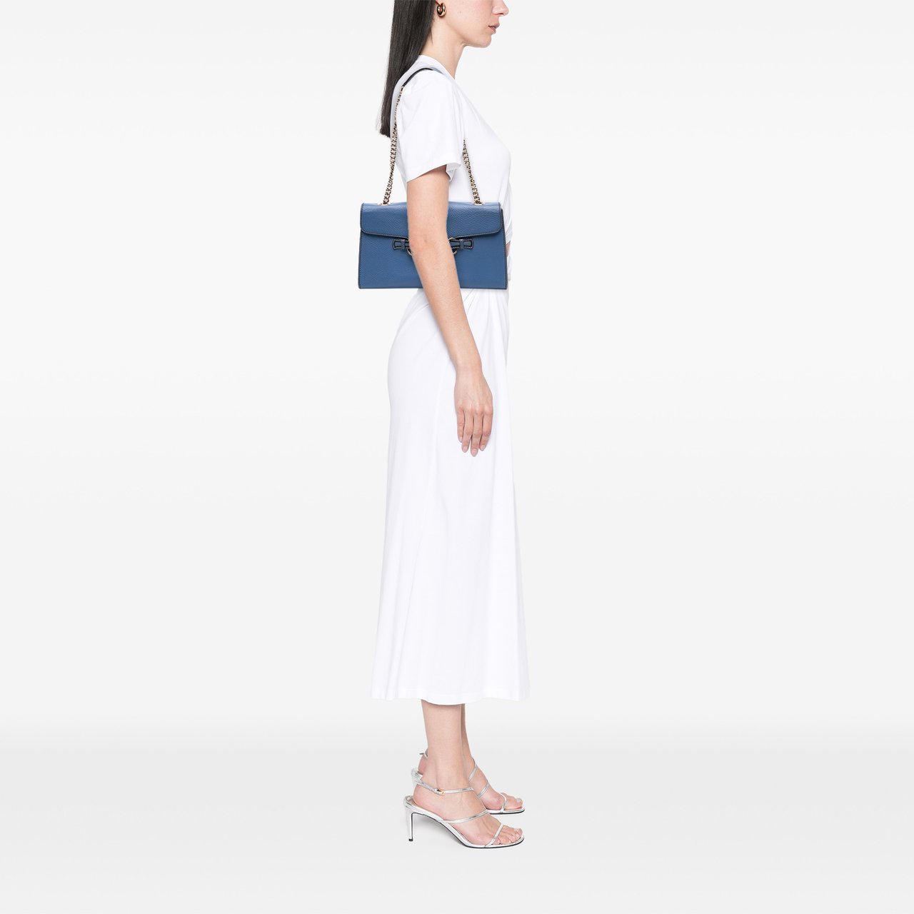 Gucci Medium Leather Emily Shoulder Bag Blauw