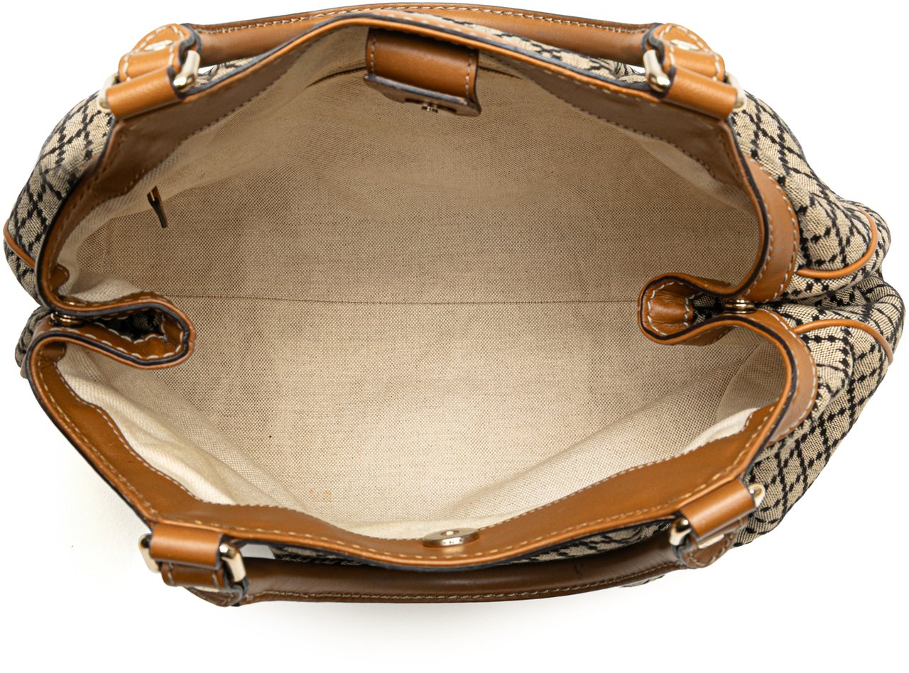 Gucci Medium Diamante Canvas Sukey Tote Bruin