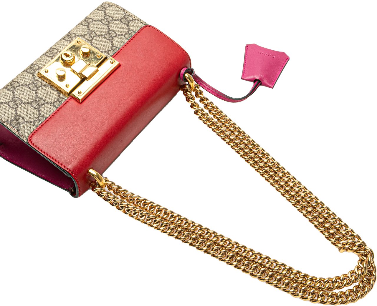 Gucci Small GG Supreme Padlock Crossbody Bruin