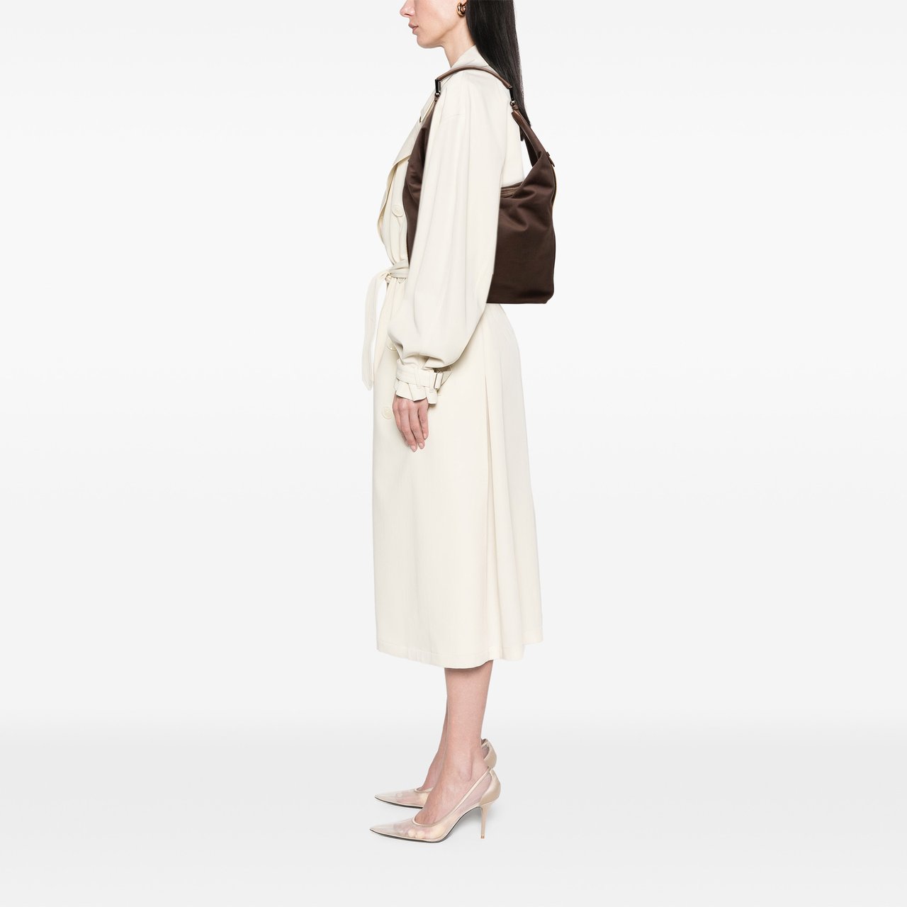 Gucci Canvas Web Shoulder Bag Bruin