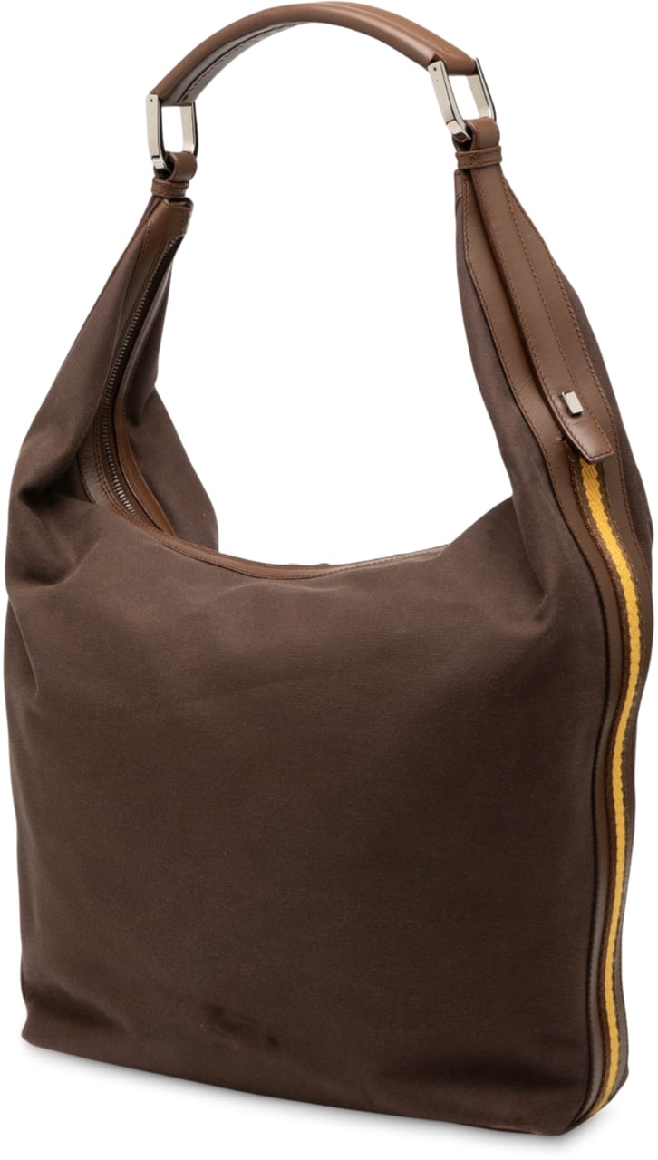 Gucci Canvas Web Shoulder Bag Bruin