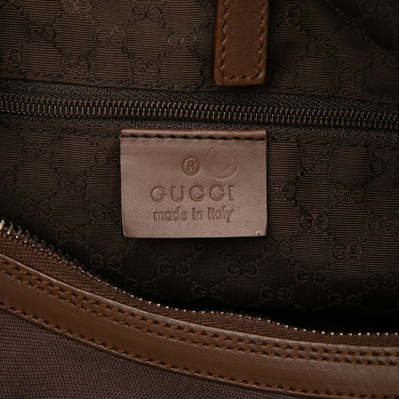 Gucci Canvas Web Shoulder Bag Bruin