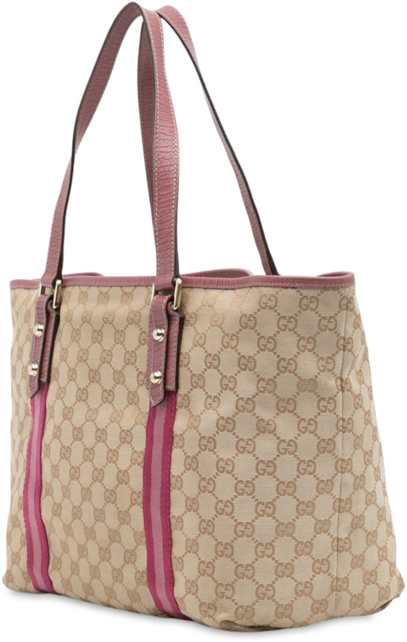 Gucci Large GG Canvas Jolicoeur Tote Bruin