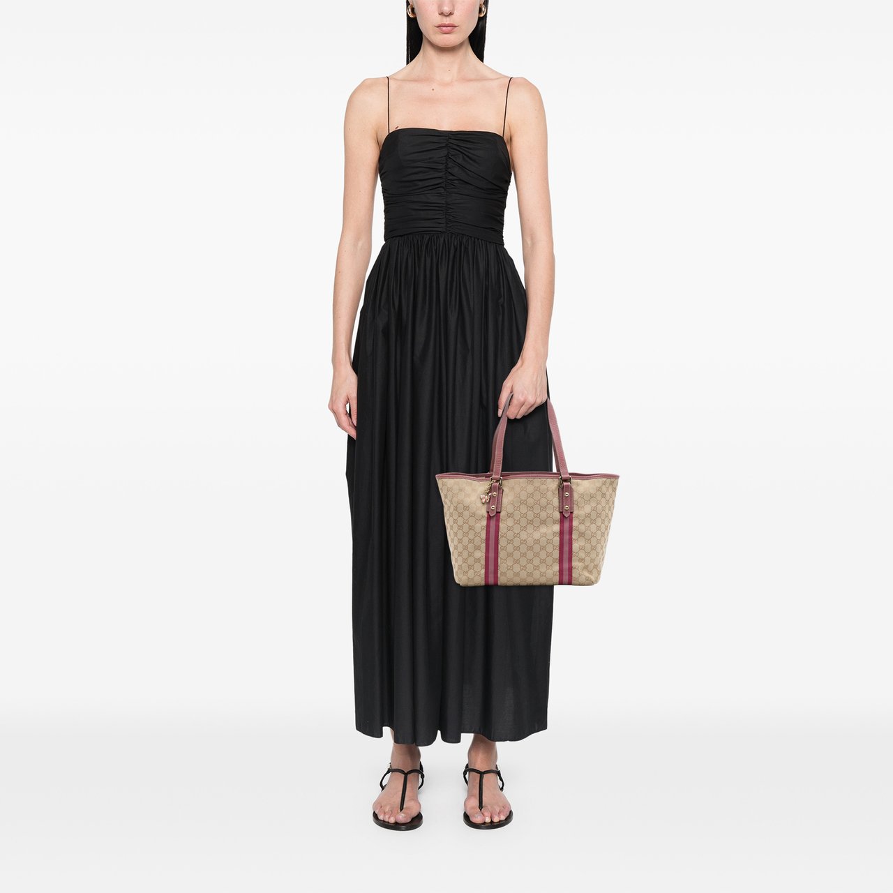 Gucci Large GG Canvas Jolicoeur Tote Bruin