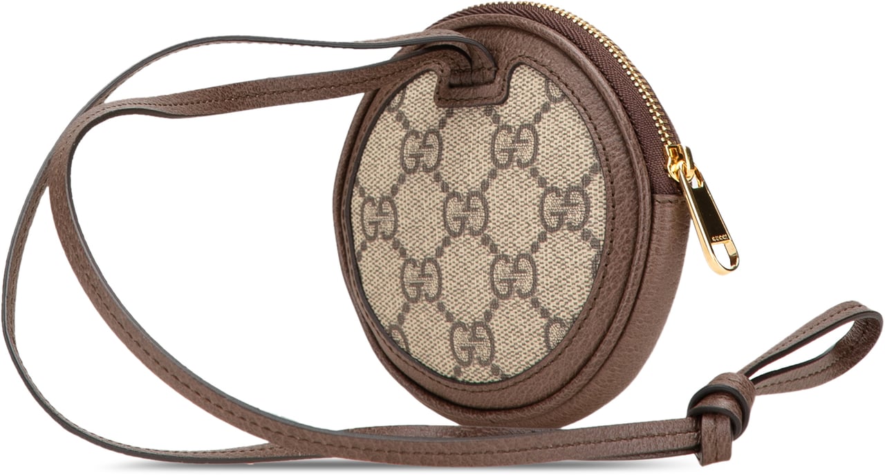 Gucci Mini GG Supreme Ophidia Round Neck Pouch Bruin
