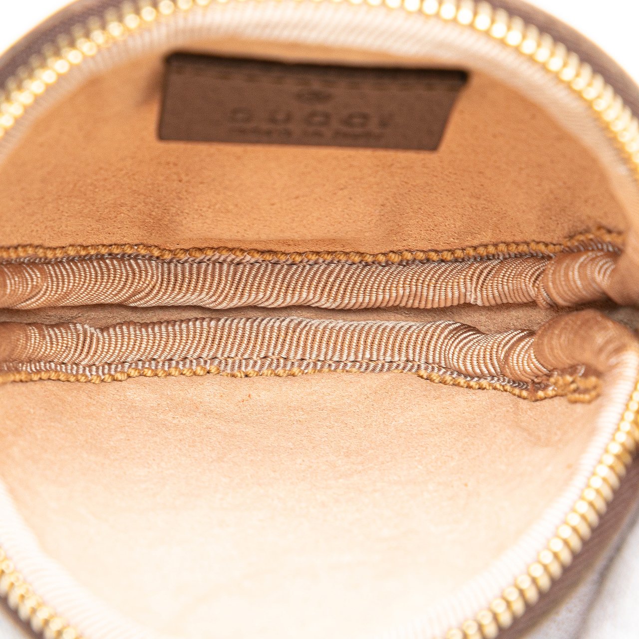 Gucci Mini GG Supreme Ophidia Round Neck Pouch Bruin