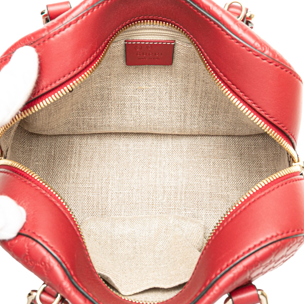 Gucci Small Microguccissima Bree Satchel Rood