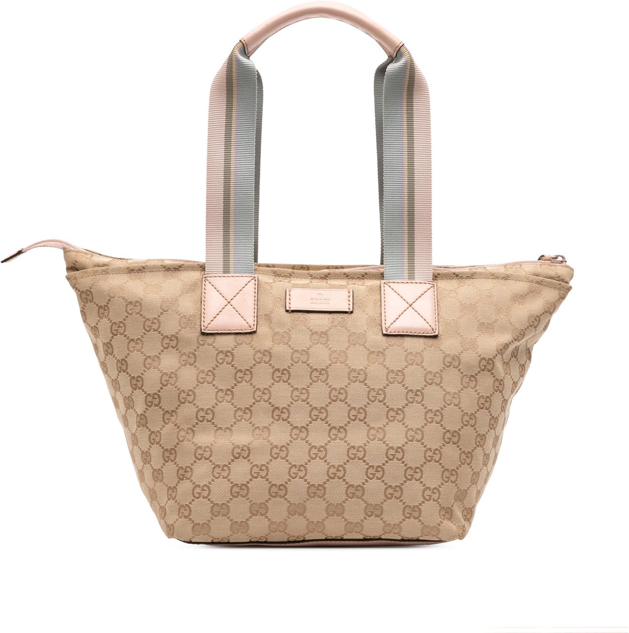 Gucci GG Canvas Web Tote Bruin
