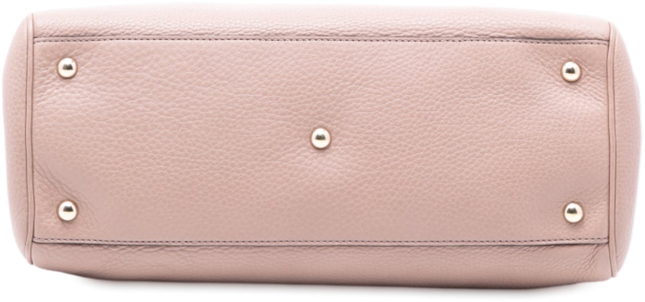 Gucci Medium Calfskin Bamboo Shopper Satchel Roze