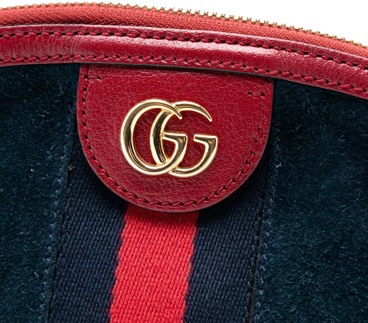 Gucci Small Suede Ophidia Dome Crossbody Blauw