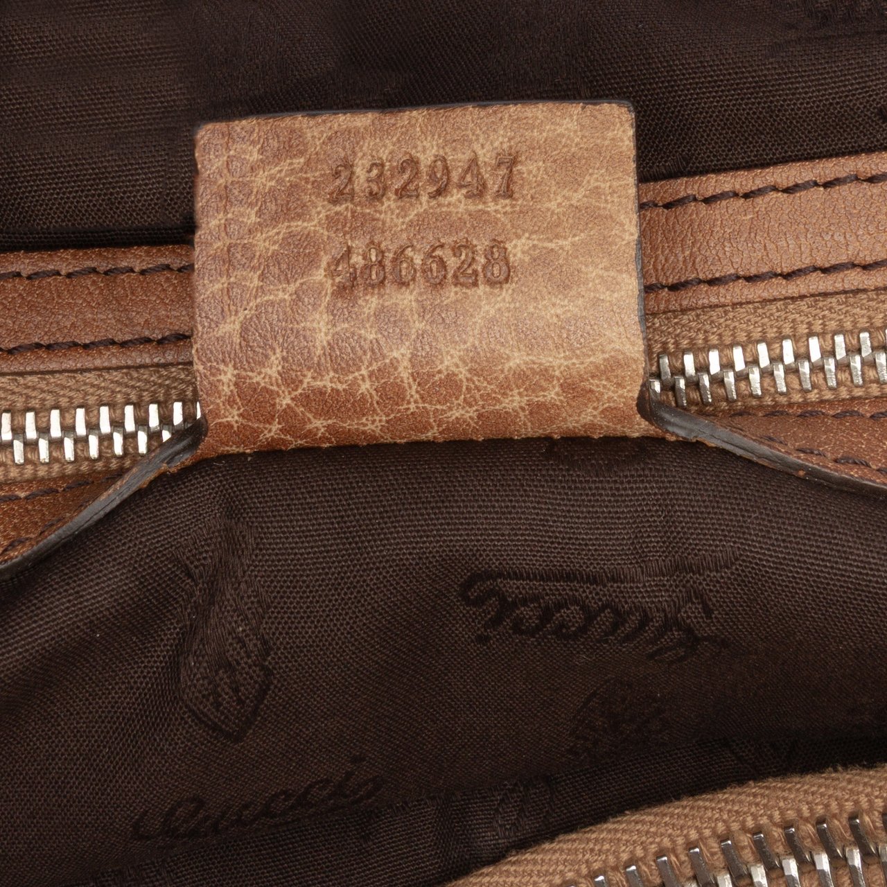 Gucci Guccissima Trimmed Leather Bamboo Libeccio Tote Bruin