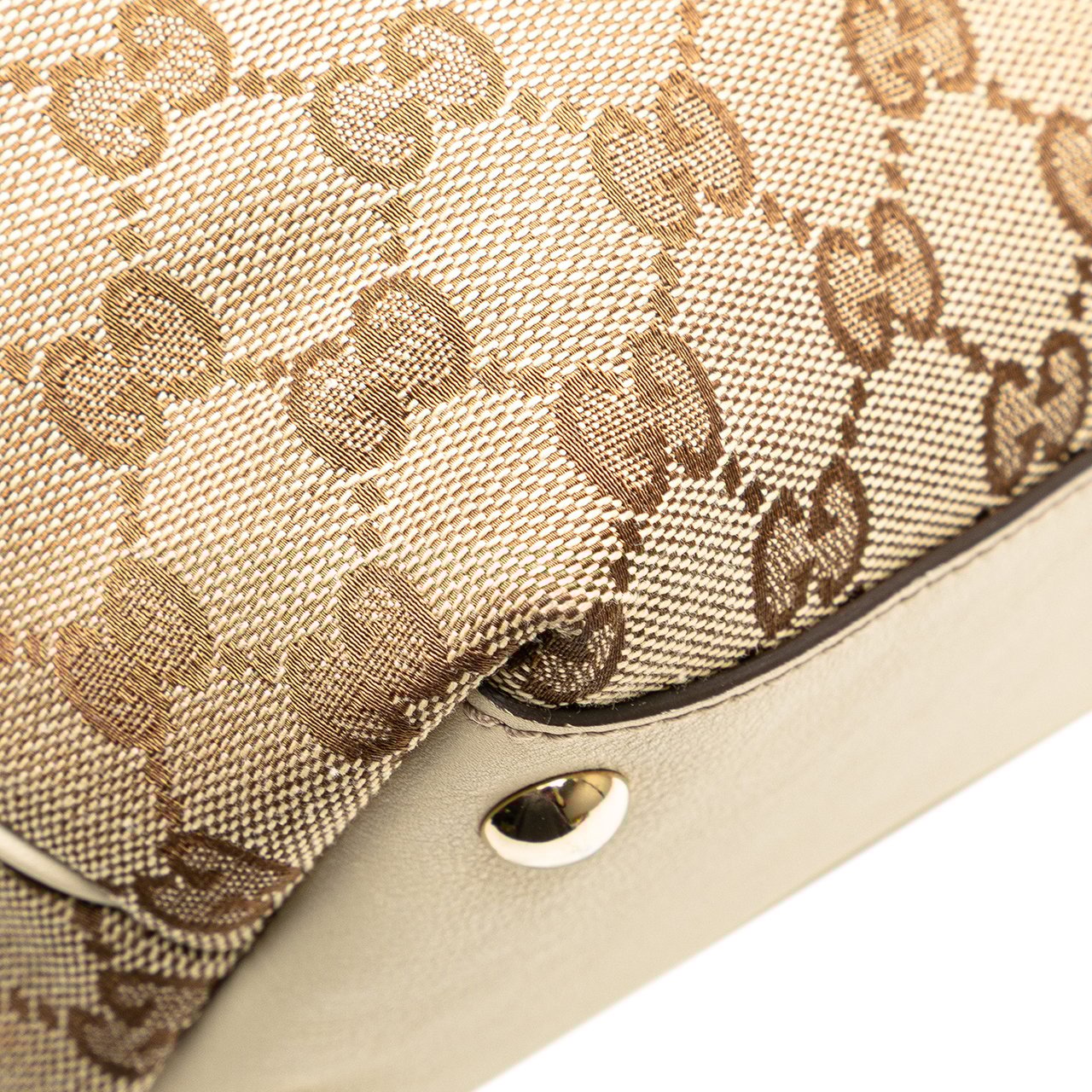 Gucci GG Canvas Britt Tote Bruin