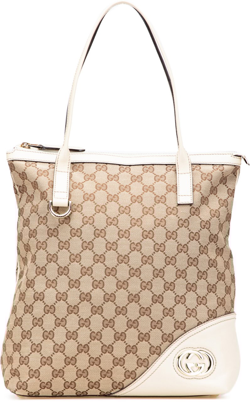 Gucci GG Canvas Britt Tote Bruin