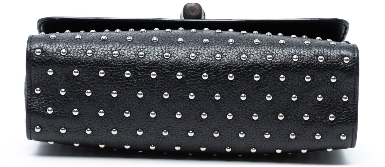 Gucci Medium Studded Leather Miss Bamboo Crossbody Zwart