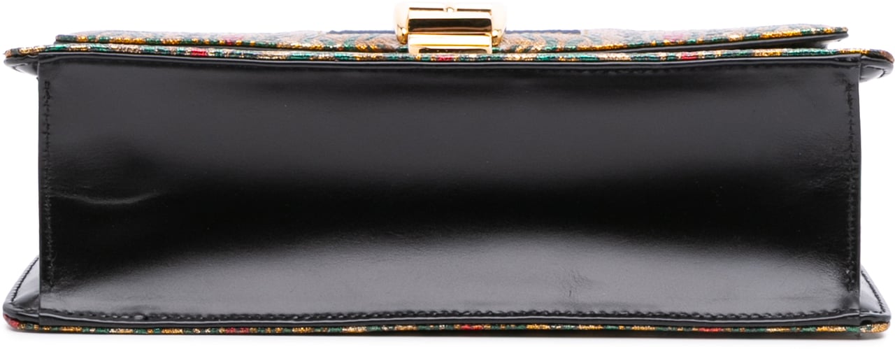 Gucci Small Canvas Brocade Sylvie Satchel Goud