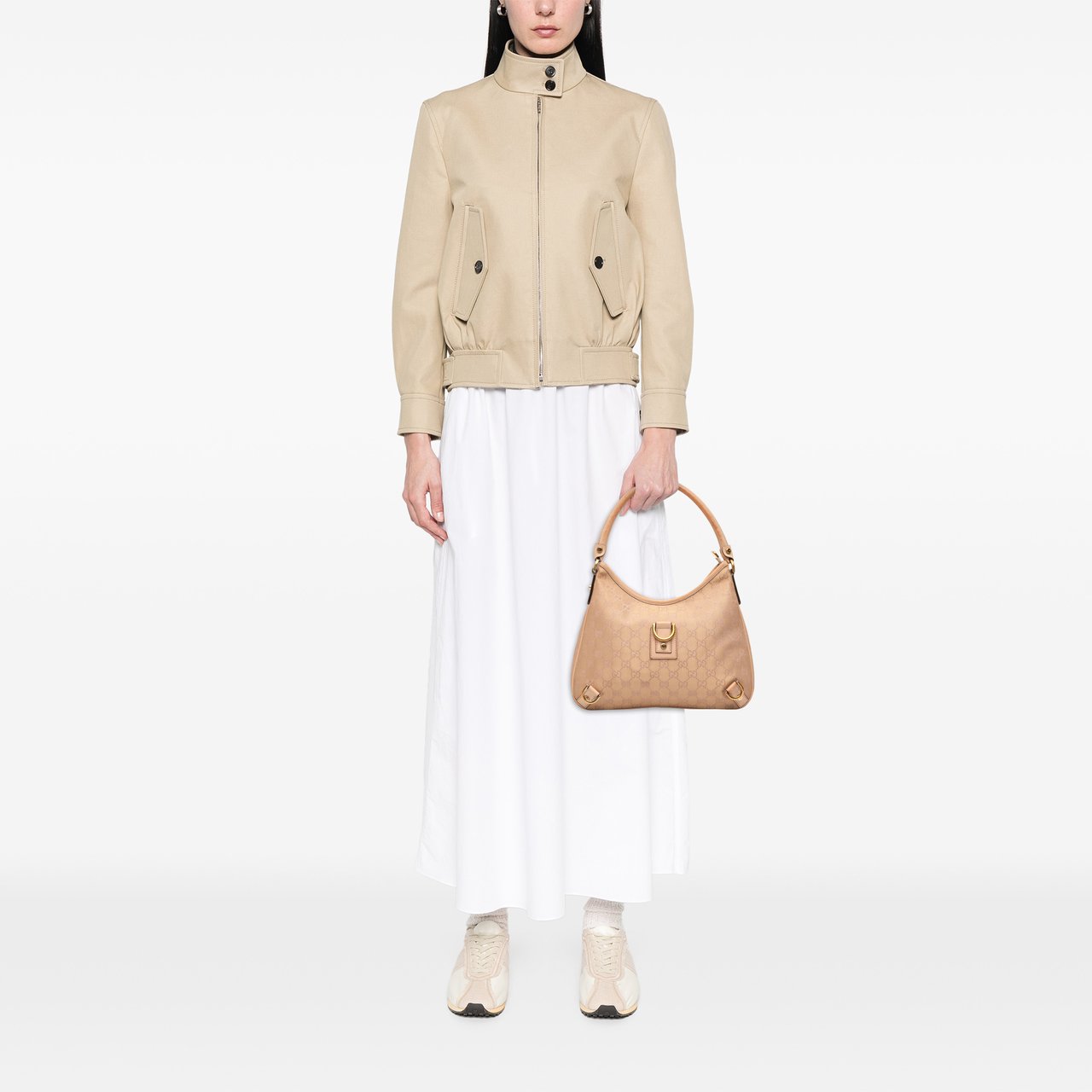 Gucci GG Canvas Abbey D Ring Shoulder Bag Bruin