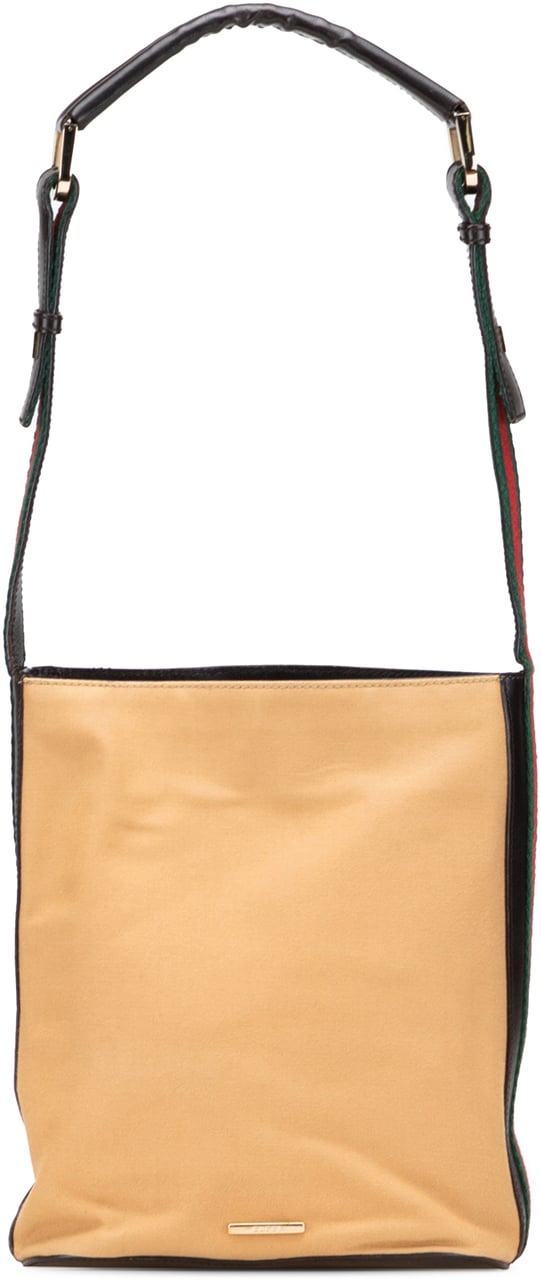 Gucci Canvas Web Shoulder Bag Bruin