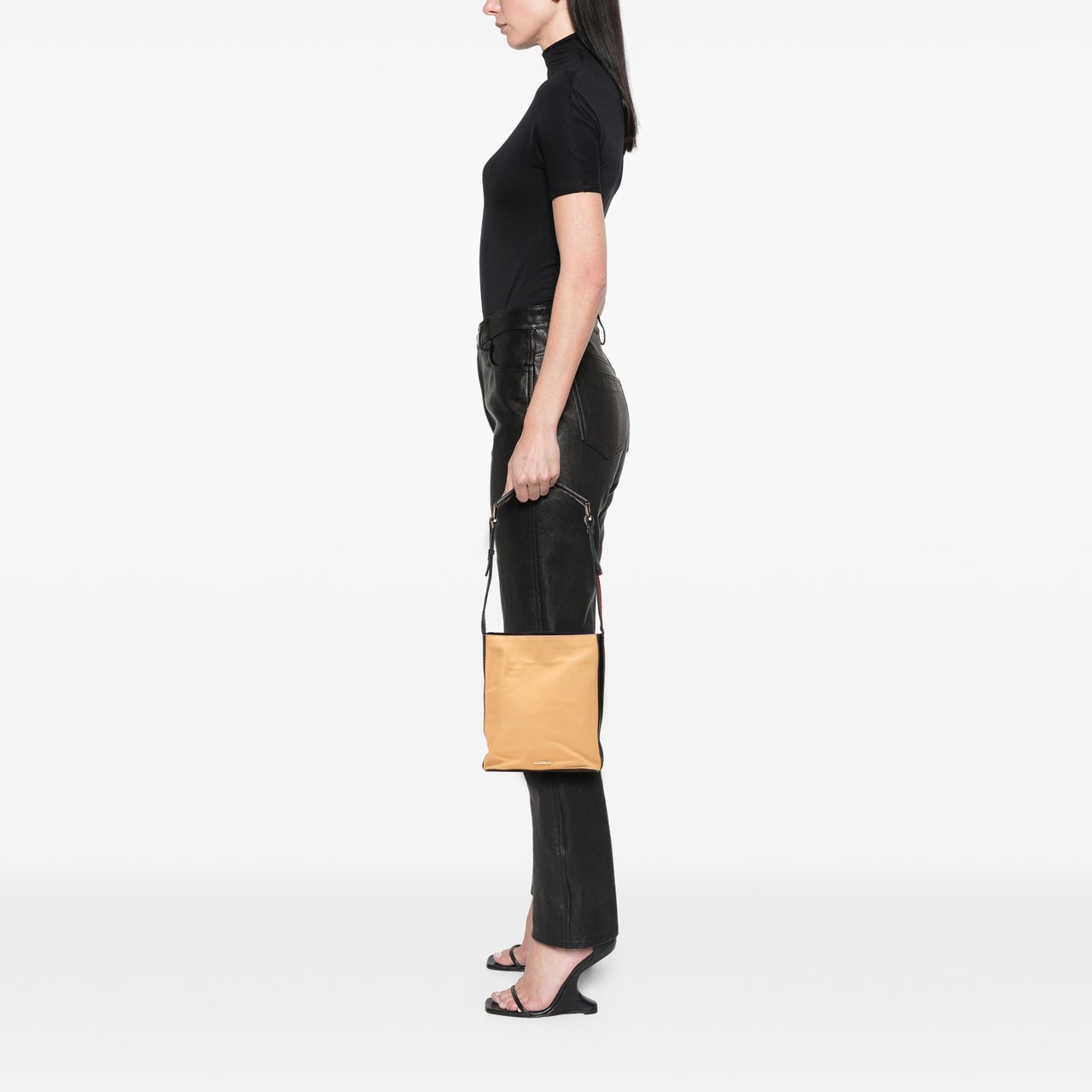 Gucci Canvas Web Shoulder Bag Bruin