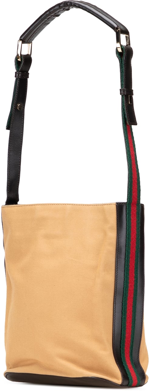 Gucci Canvas Web Shoulder Bag Bruin