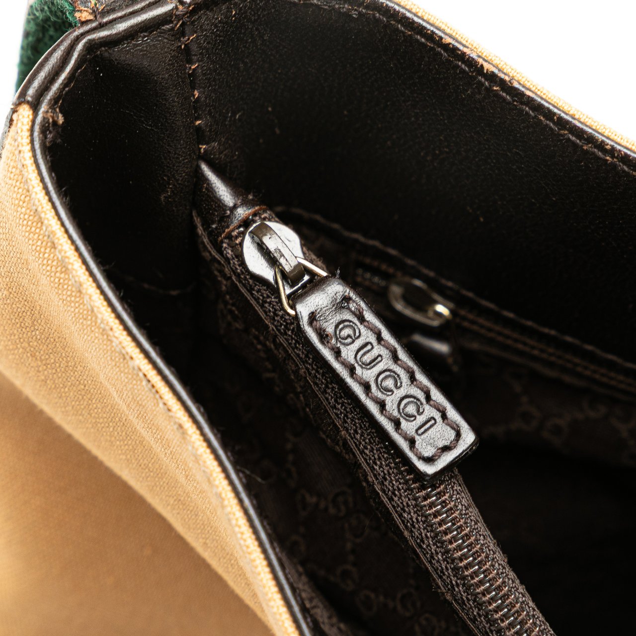 Gucci Canvas Web Shoulder Bag Bruin