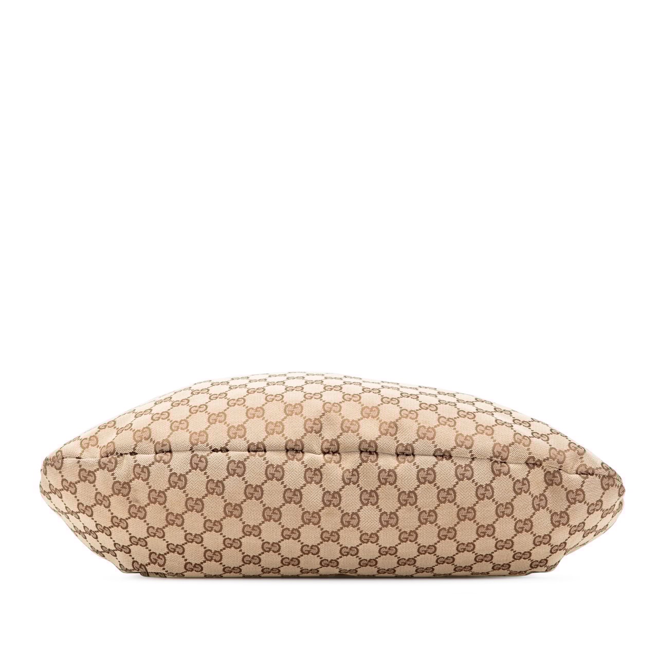 Gucci GG Canvas Bamboo Studded Hobo Bruin