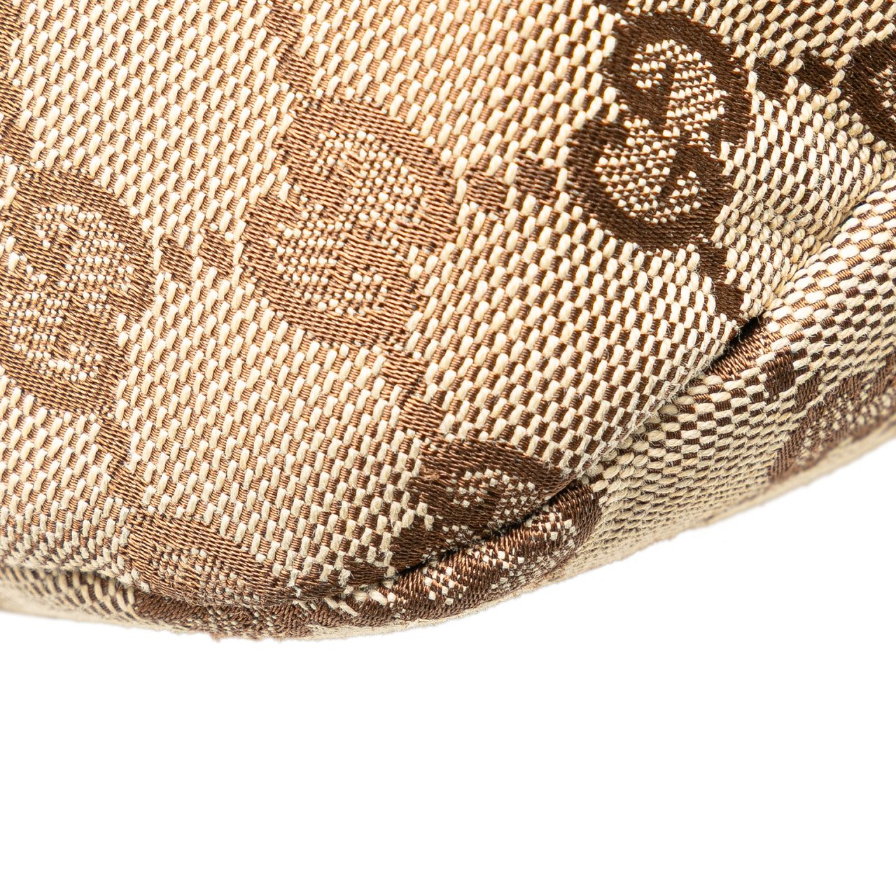 Gucci GG Canvas Bamboo Studded Hobo Bruin