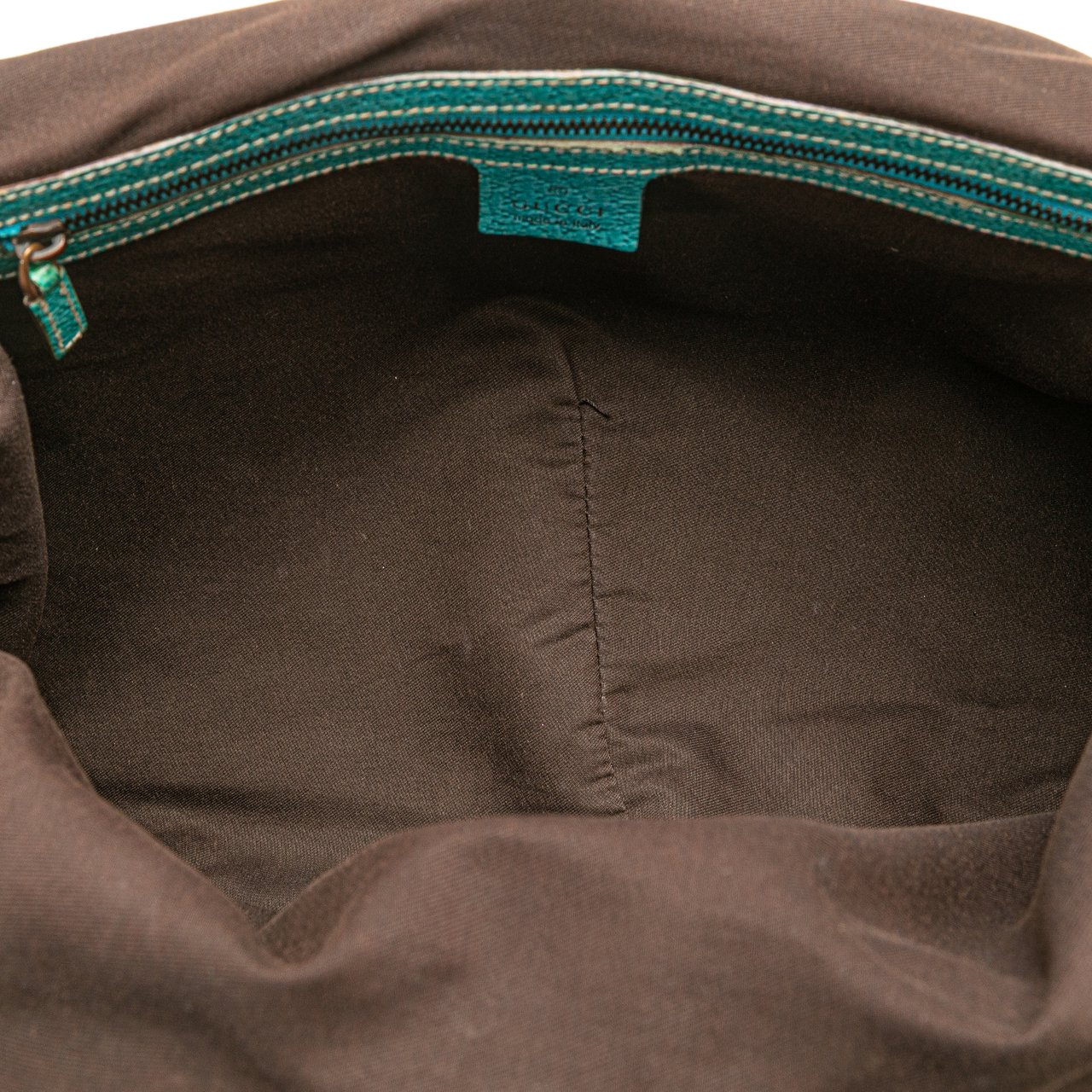 Gucci GG Canvas Bamboo Studded Hobo Bruin