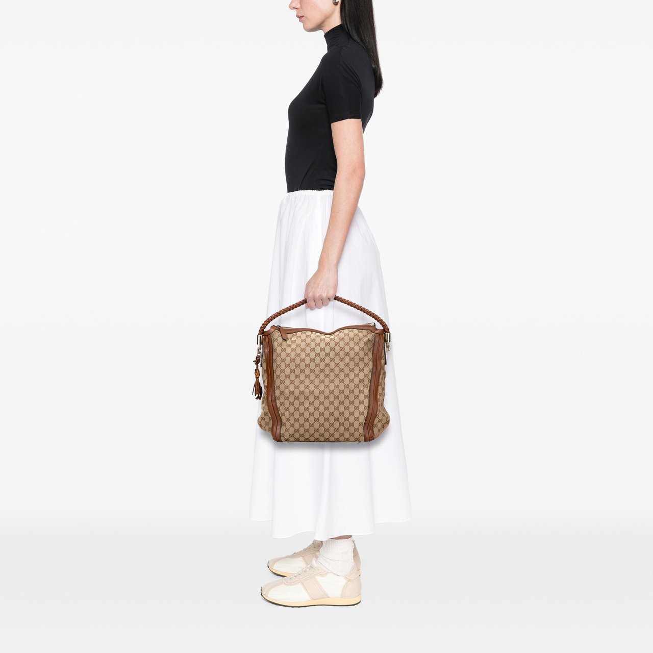 Gucci Large GG Canvas Bella Tote Bruin