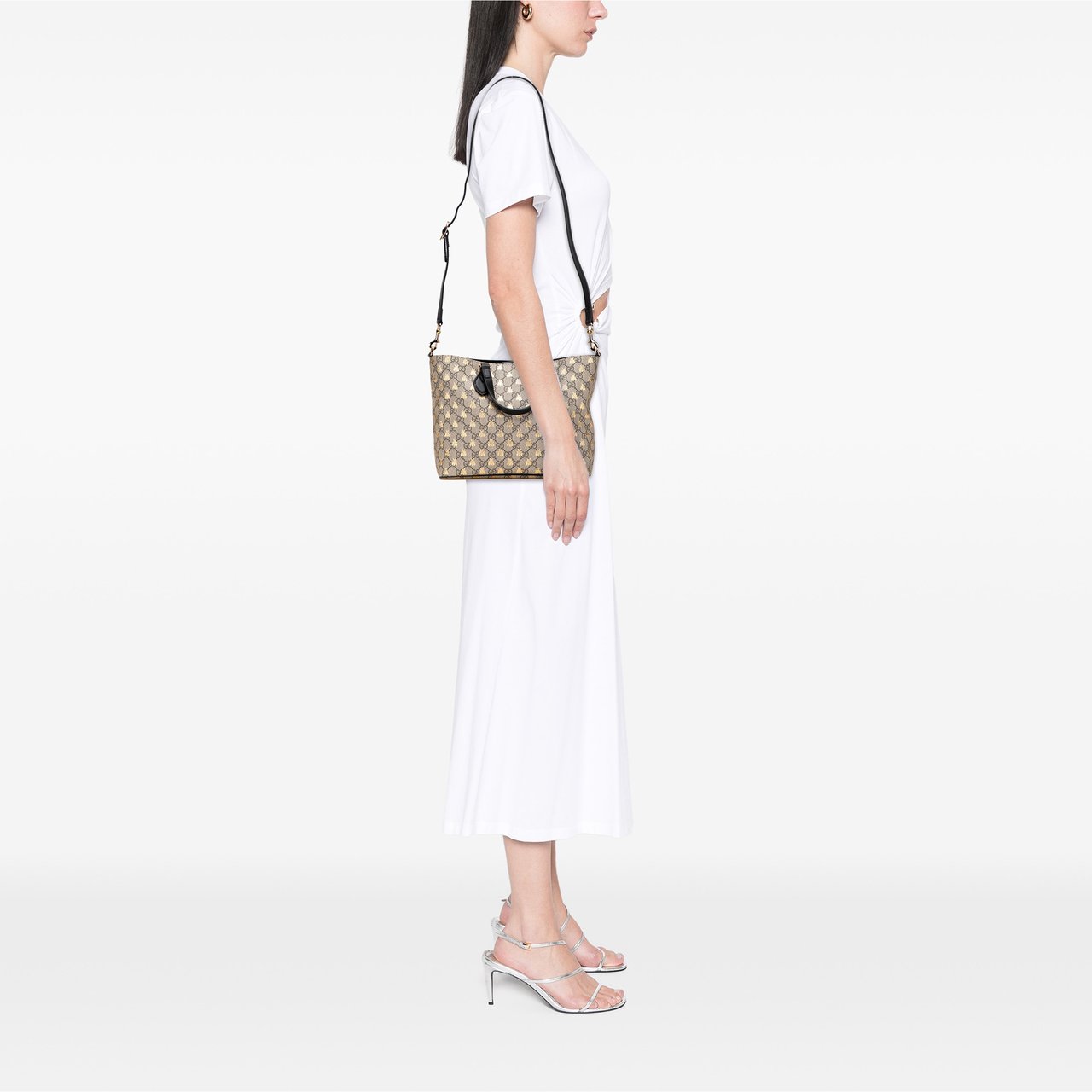 Gucci Small GG Supreme Bees Soft Tote Bruin