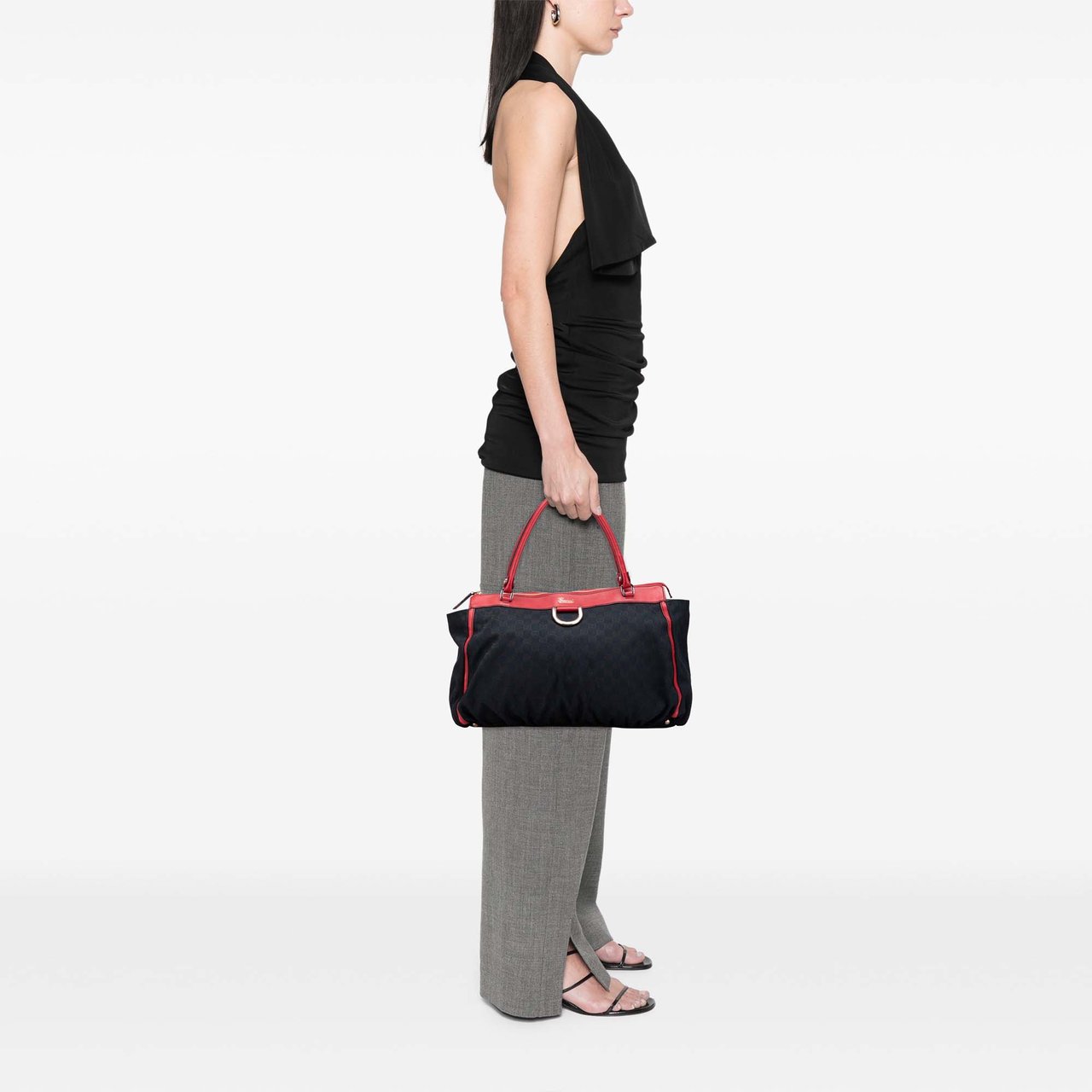 Gucci GG Canvas Abbey D Ring Tote Zwart