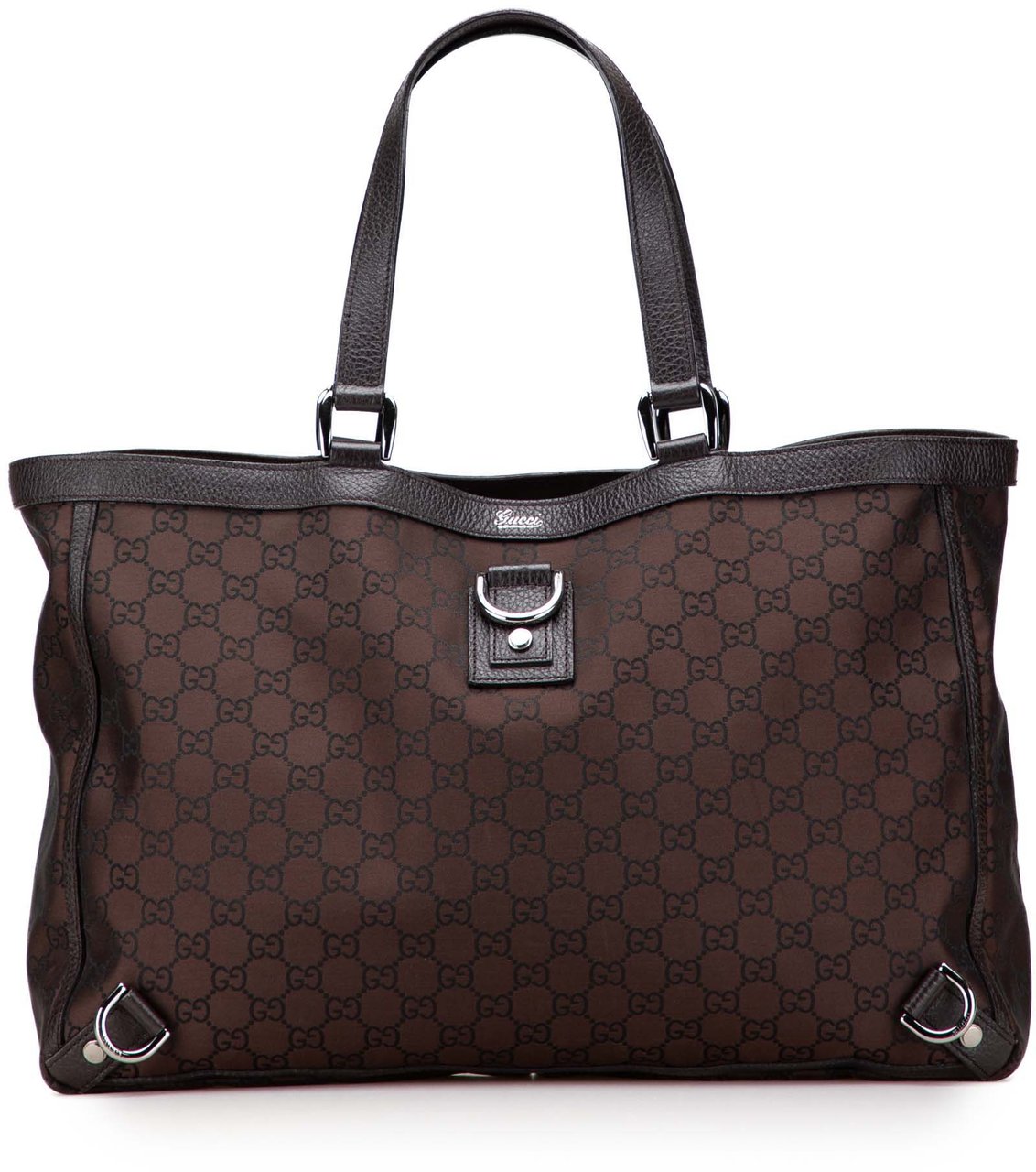 Gucci GG Nylon Abbey D Ring Tote Bruin