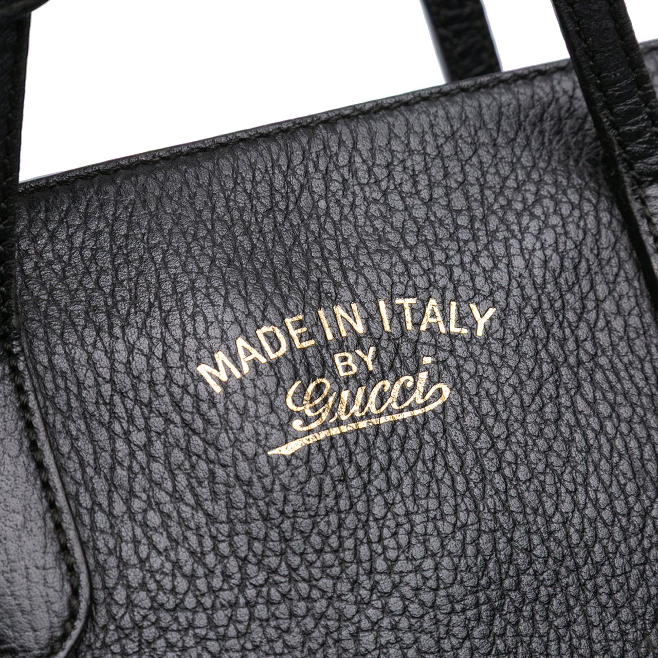 Gucci Mini Leather Swing Satchel Zwart